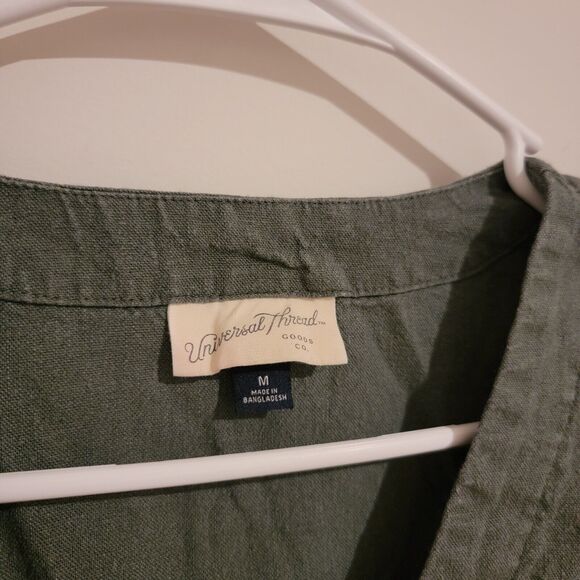 Universal Thread Womens Top Size Medium‎ M Green Linen Fairy Boho - Picture 6 of 6